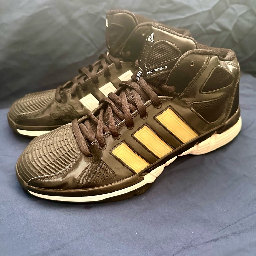 Adidas Pro Model 0 Black and Gold High-Top basketball shoes